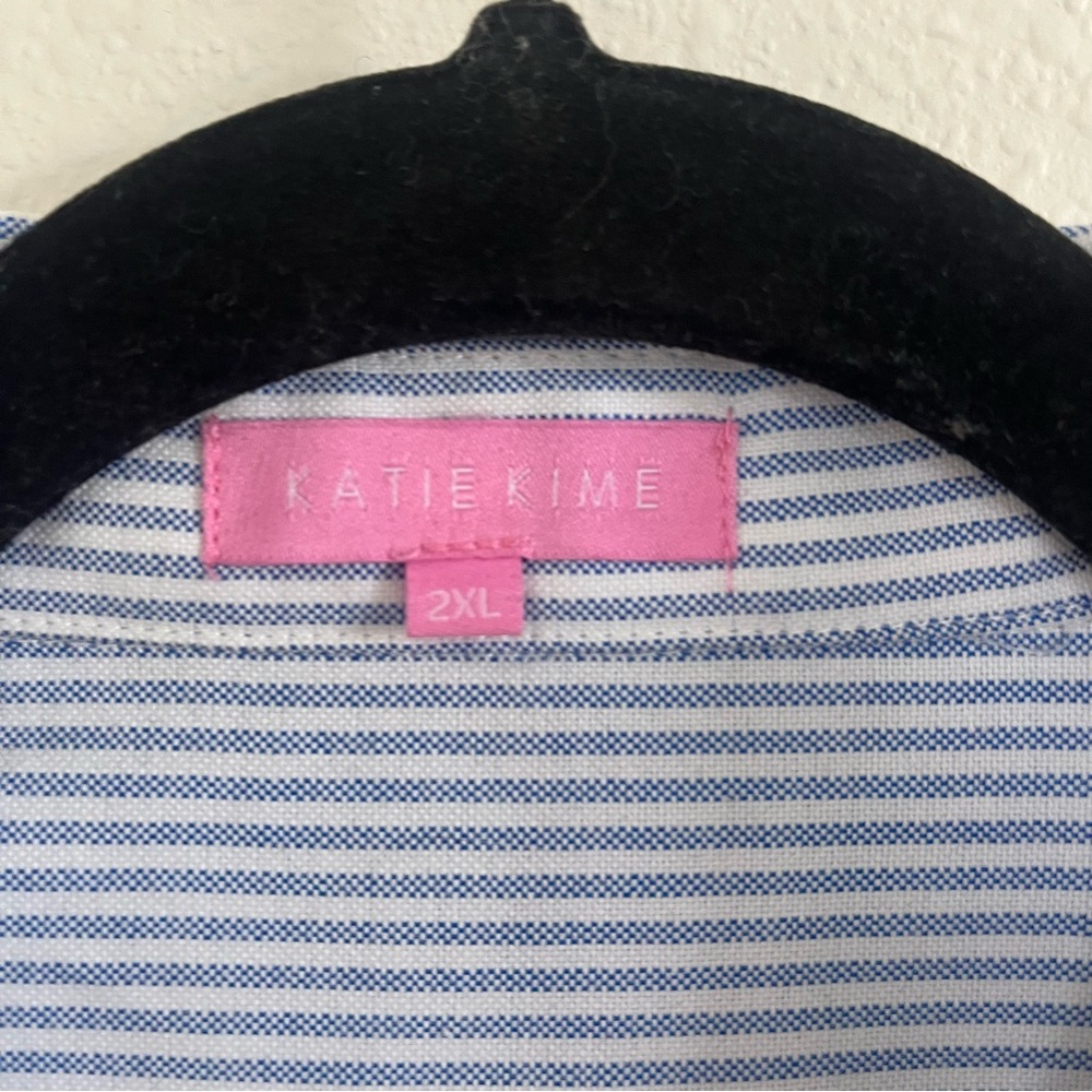 Katie Kime Classic Charlotte Button Down Striped Shirt - Picture 2 of 5